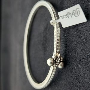 BRIGHTON Meridian Silver-Tone Bangle with Fine Quality Crystal